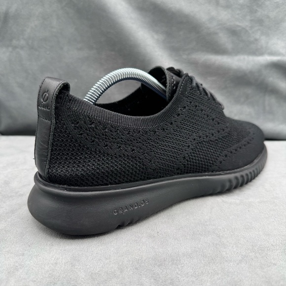 Cole Haan 2.0 Grand Stitchlite Men’s Size 10M Wingtip Triple Black Knit Sneakers - Picture 2 of 14